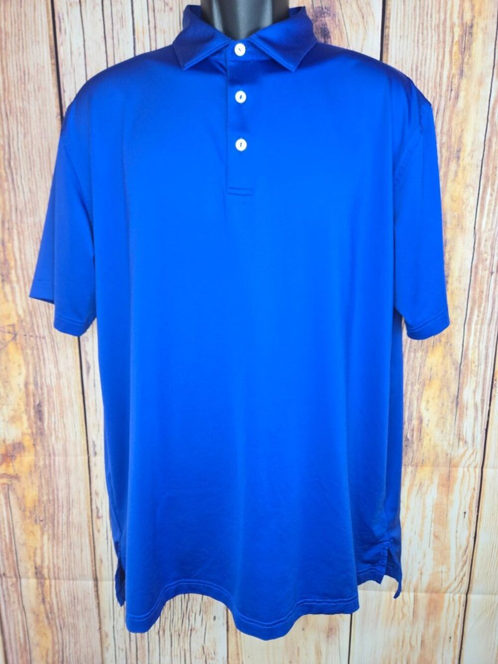 Peter Millar Mens Large Blue Polo Shirt Summer Comfort Golf Shirt Mira Vista GC